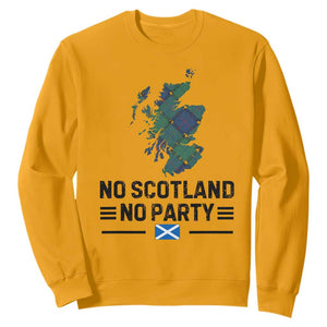 No Scotland No Party Tartan Plaid and Map Sweatshirt Vintage Scottish Football Supporter Sports Fans Spirit TS02 Gold Print Your Wear