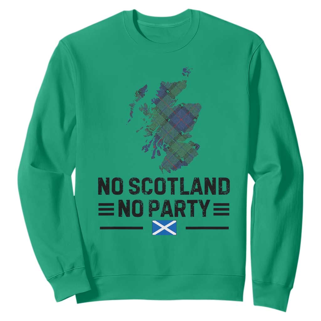 No Scotland No Party Tartan Plaid and Map Sweatshirt Vintage Scottish Football Supporter Sports Fans Spirit TS02 Irish Green Print Your Wear