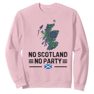 No Scotland No Party Tartan Plaid and Map Sweatshirt Vintage Scottish Football Supporter Sports Fans Spirit TS02 Light Pink Print Your Wear