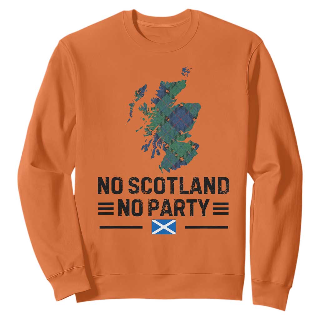 No Scotland No Party Tartan Plaid and Map Sweatshirt Vintage Scottish Football Supporter Sports Fans Spirit TS02 Orange Print Your Wear