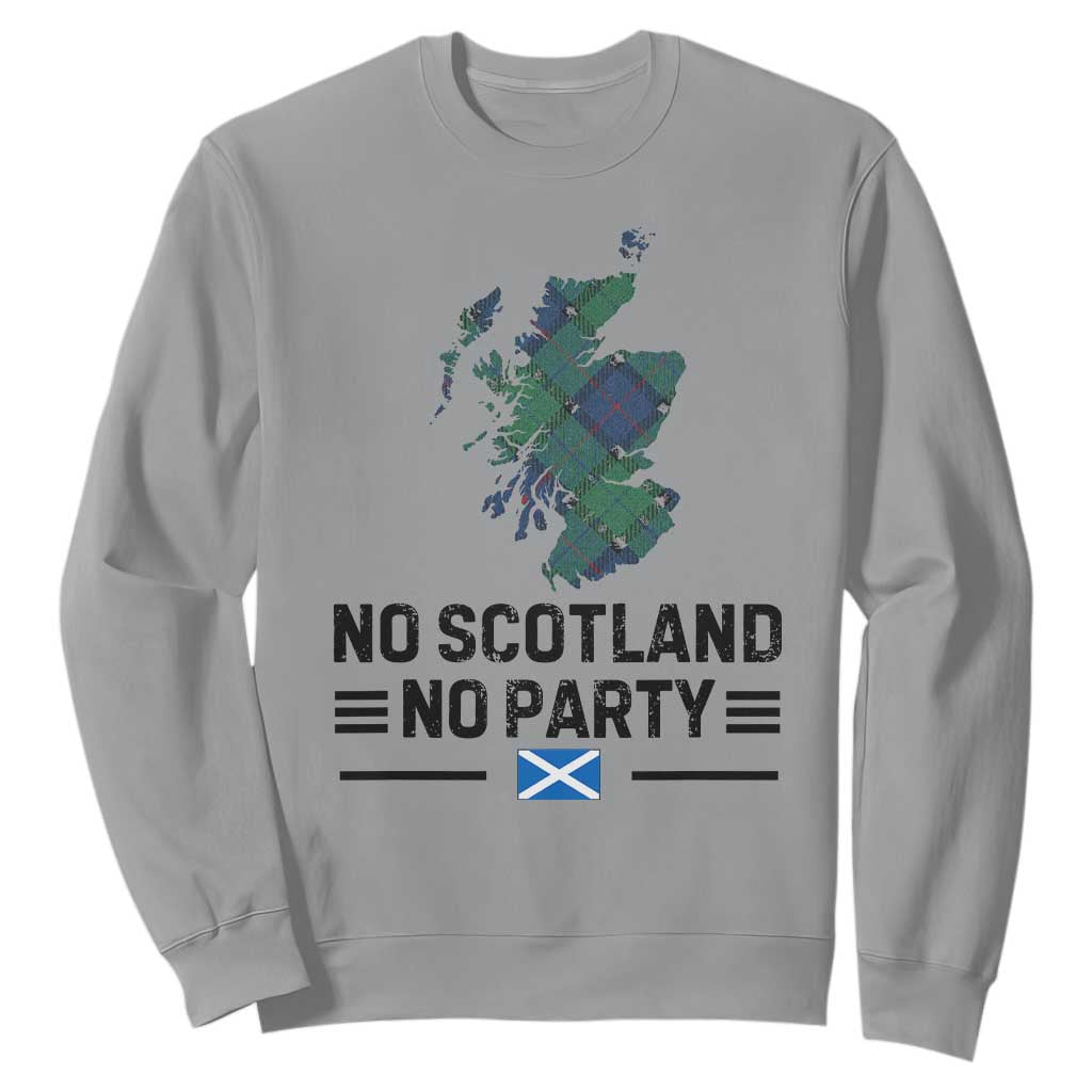 No Scotland No Party Tartan Plaid and Map Sweatshirt Vintage Scottish Football Supporter Sports Fans Spirit TS02 Sport Gray Print Your Wear