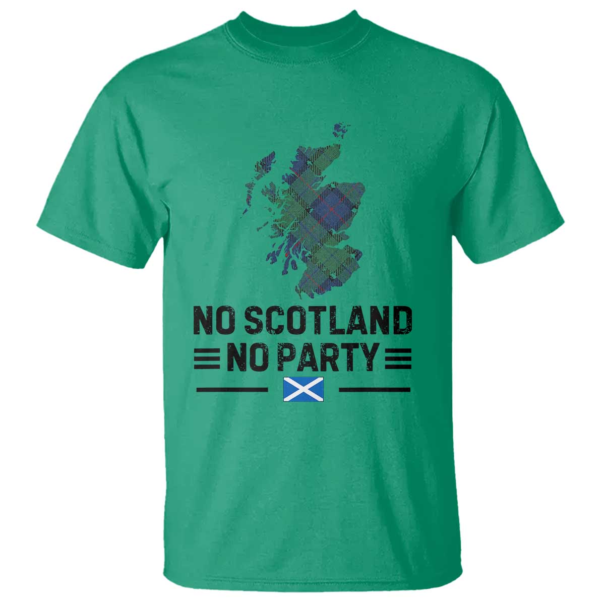 No Scotland No Party Tartan Plaid and Map T Shirt Vintage Scottish Football Supporter Sports Fans Spirit TS02 Irish Green Print Your Wear