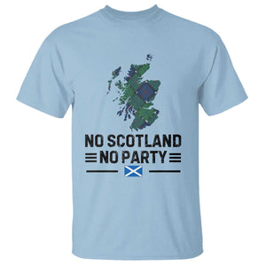 No Scotland No Party Tartan Plaid and Map T Shirt Vintage Scottish Football Supporter Sports Fans Spirit TS02 Light Blue Print Your Wear