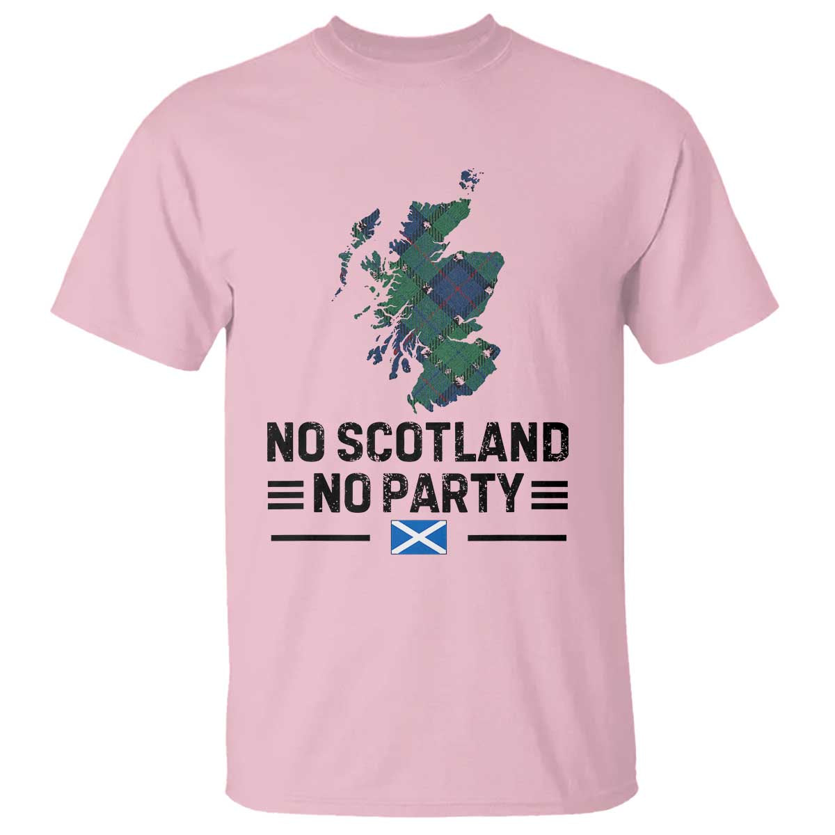 No Scotland No Party Tartan Plaid and Map T Shirt Vintage Scottish Football Supporter Sports Fans Spirit TS02 Light Pink Print Your Wear