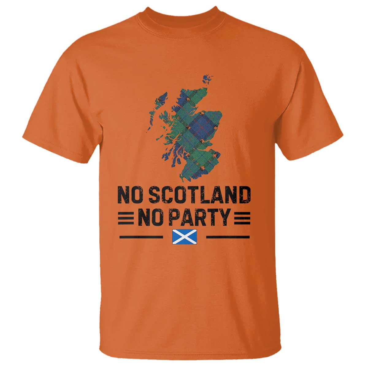 No Scotland No Party Tartan Plaid and Map T Shirt Vintage Scottish Football Supporter Sports Fans Spirit TS02 Orange Print Your Wear