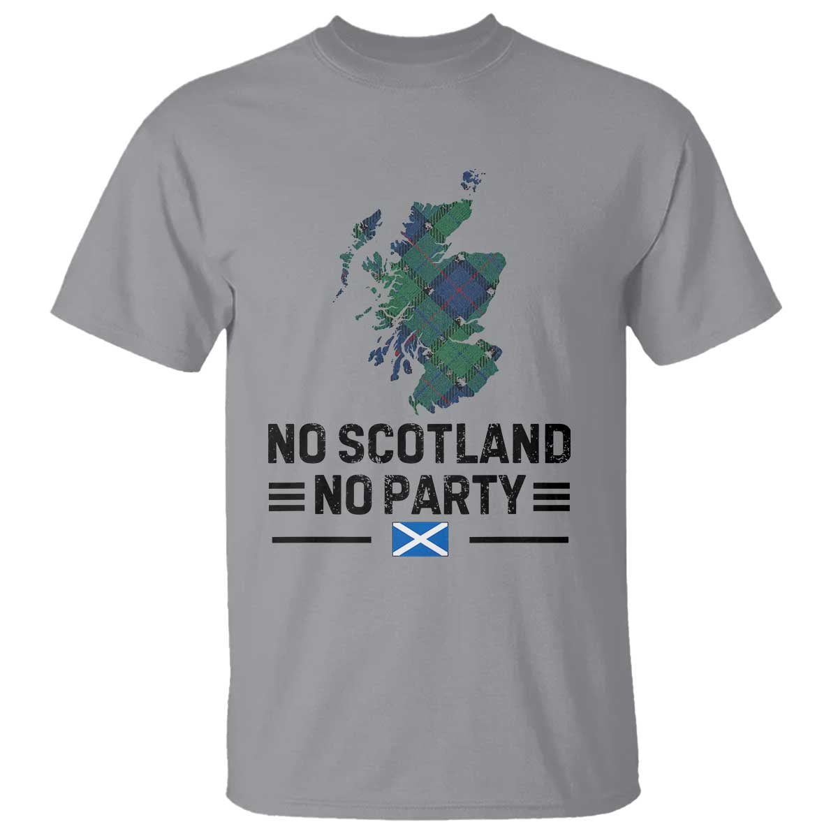 No Scotland No Party Tartan Plaid and Map T Shirt Vintage Scottish Football Supporter Sports Fans Spirit TS02 Sport Gray Print Your Wear
