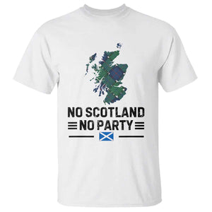 No Scotland No Party Tartan Plaid and Map T Shirt Vintage Scottish Football Supporter Sports Fans Spirit TS02 White Print Your Wear