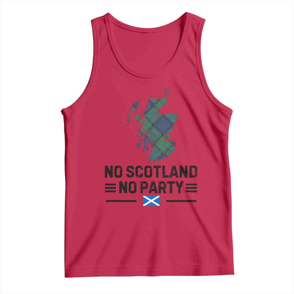 No Scotland No Party Tartan Plaid and Map Tank Top Vintage Scottish Football Supporter Sports Fans Spirit TS02 Red Print Your Wear