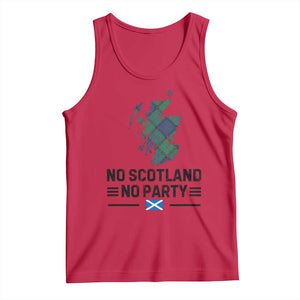 No Scotland No Party Tartan Plaid and Map Tank Top Vintage Scottish Football Supporter Sports Fans Spirit TS02 Red Print Your Wear