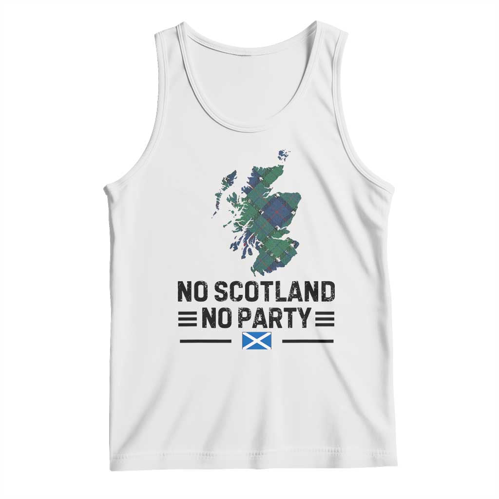 No Scotland No Party Tartan Plaid and Map Tank Top Vintage Scottish Football Supporter Sports Fans Spirit TS02 White Print Your Wear