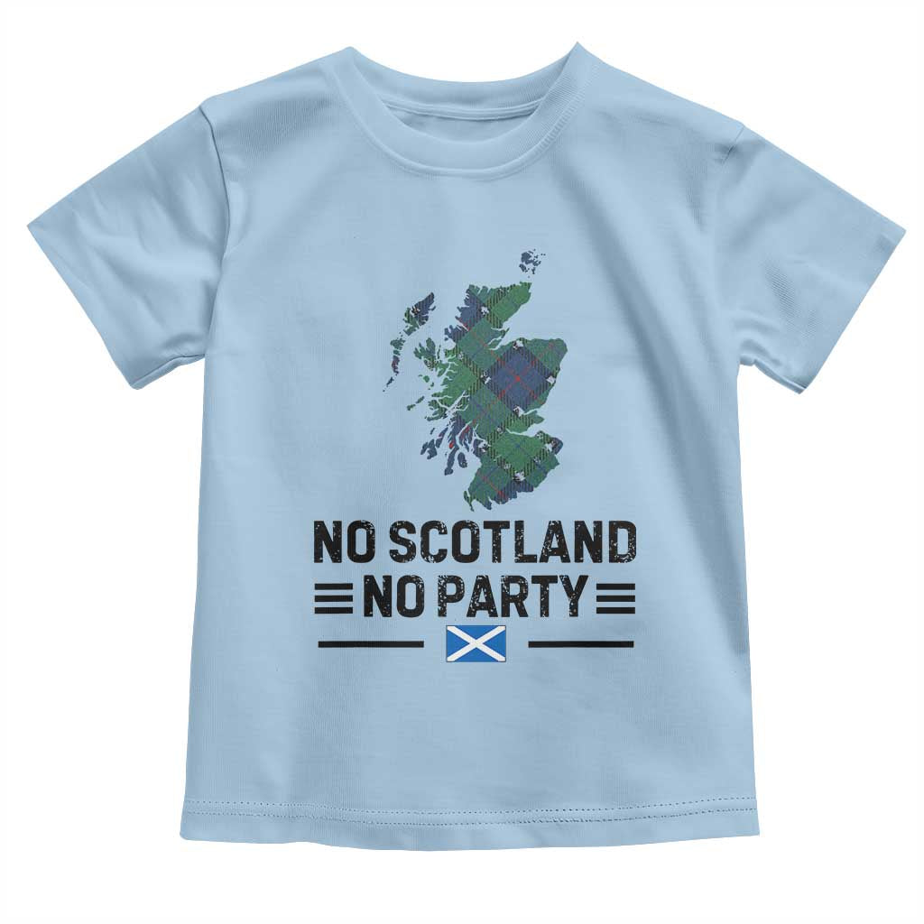 No Scotland No Party Tartan Plaid and Map Toddler T Shirt Vintage Scottish Football Supporter Sports Fans Spirit TS02 Light Blue Print Your Wear