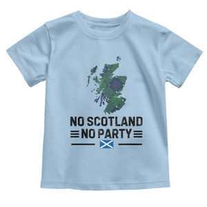 No Scotland No Party Tartan Plaid and Map Toddler T Shirt Vintage Scottish Football Supporter Sports Fans Spirit TS02 Light Blue Print Your Wear