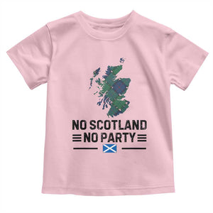 No Scotland No Party Tartan Plaid and Map Toddler T Shirt Vintage Scottish Football Supporter Sports Fans Spirit TS02 Light Pink Print Your Wear