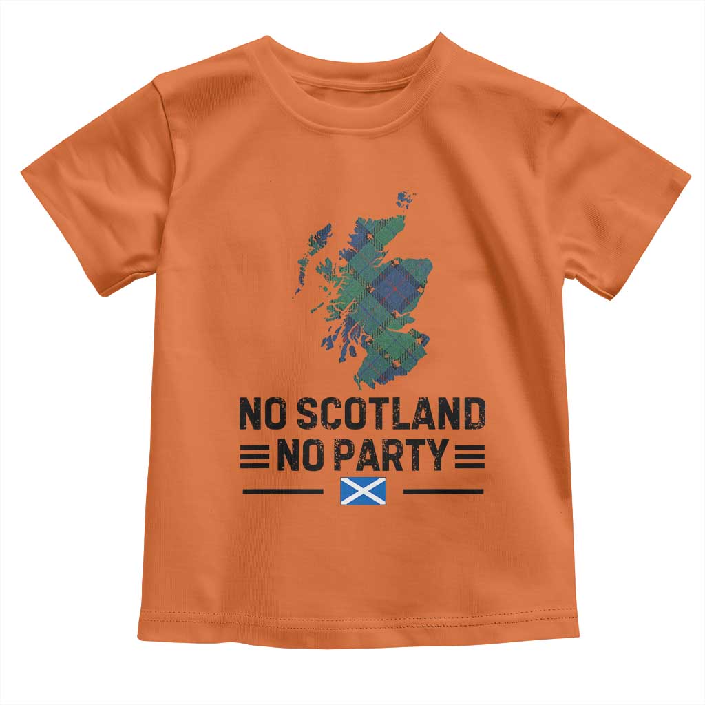 No Scotland No Party Tartan Plaid and Map Toddler T Shirt Vintage Scottish Football Supporter Sports Fans Spirit TS02 Orange Print Your Wear