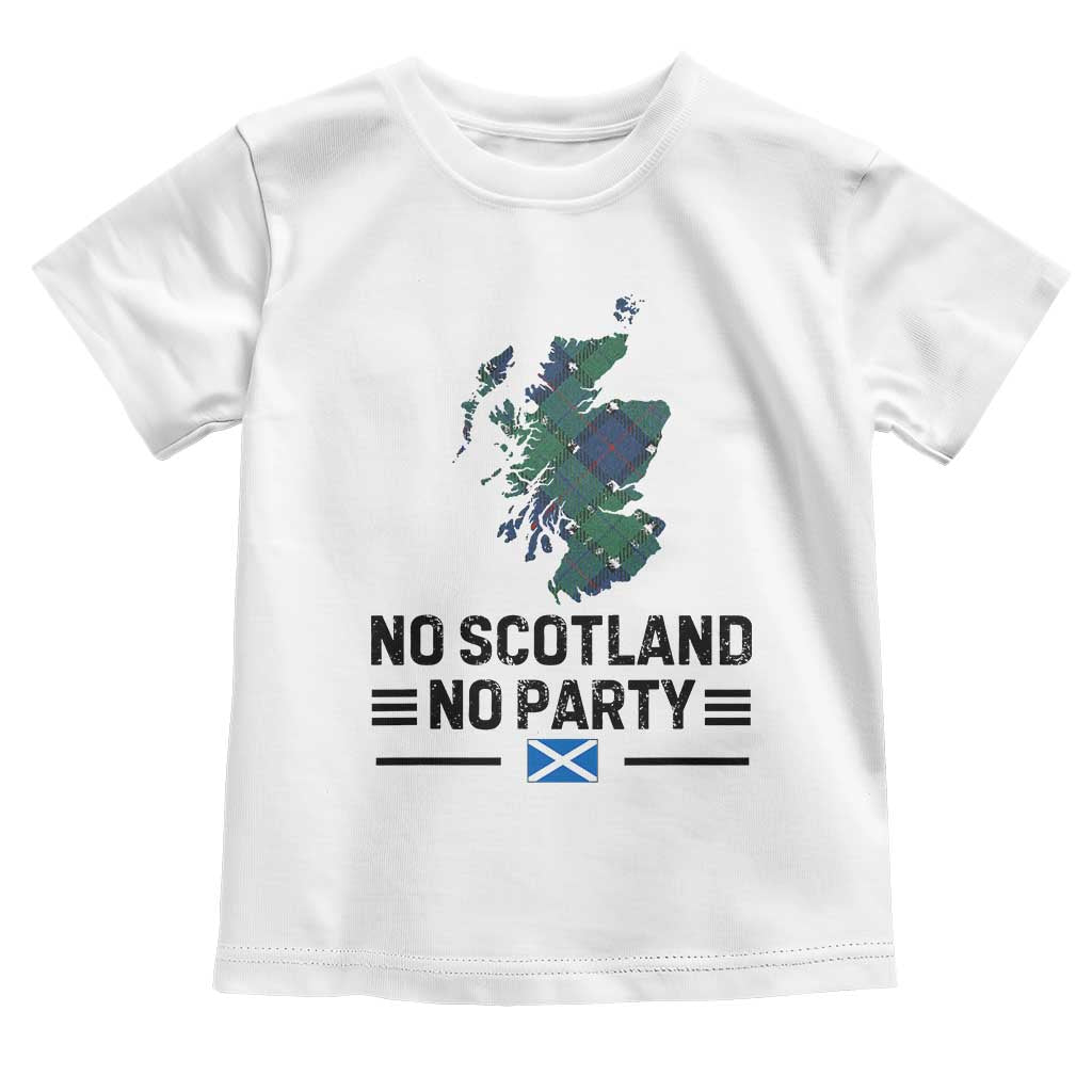 No Scotland No Party Tartan Plaid and Map Toddler T Shirt Vintage Scottish Football Supporter Sports Fans Spirit TS02 White Print Your Wear