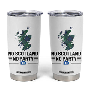 No Scotland No Party Tartan Plaid and Map Tumbler Cup Vintage Scottish Football Supporter Sports Fans Spirit TS02 White Print Your Wear