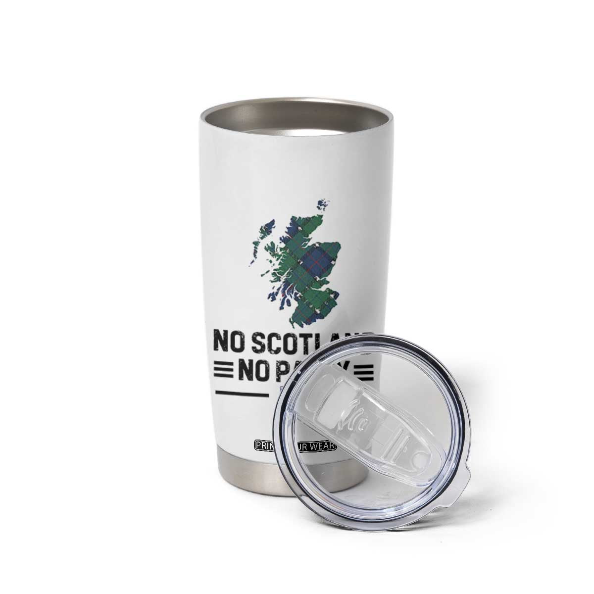 No Scotland No Party Tartan Plaid and Map Tumbler Cup Vintage Scottish Football Supporter Sports Fans Spirit TS02 Print Your Wear