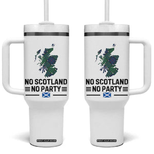 No Scotland No Party Tartan Plaid and Map Tumbler With Handle Vintage Scottish Football Supporter Sports Fans Spirit TS02 One Size: 40 oz White Print Your Wear