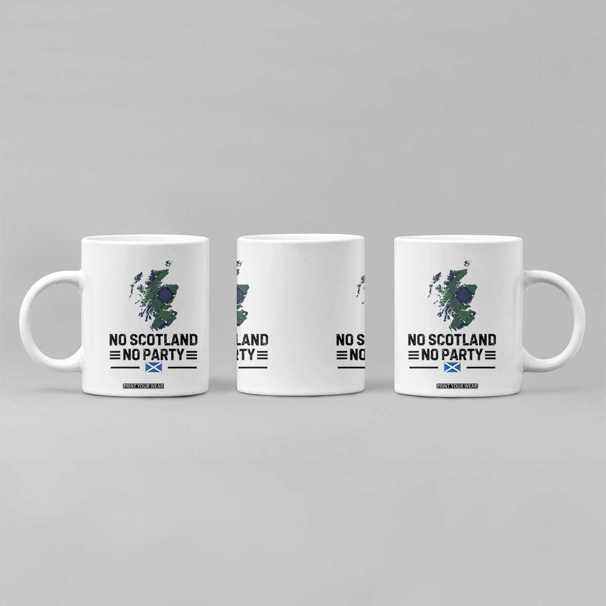 No Scotland No Party Tartan Plaid and Map Coffee Mug Vintage Scottish Football Supporter Sports Fans Spirit TS02 Print Your Wear