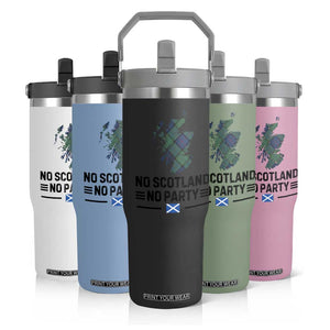 No Scotland No Party Tartan Plaid and Map Flip Straw Tumbler Vintage Scottish Football Supporter Sports Fans Spirit TS02 Print Your Wear