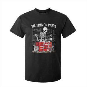 Waiting On Parts Skeleton Mechanic T Shirt For Kid Funny Sarcastic Auto Garage Repair Tech