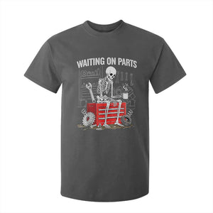 Waiting On Parts Skeleton Mechanic T Shirt For Kid Funny Sarcastic Auto Garage Repair Tech