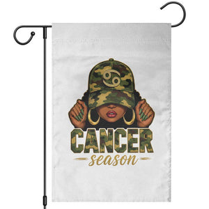 Zodiac Queen Cancer Season Retro Camo Camouflage Graphic Garden Flag June July Horoscope Birthday Gift Melanin Women
