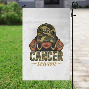 Zodiac Queen Cancer Season Retro Camo Camouflage Graphic Garden Flag June July Horoscope Birthday Gift Melanin Women