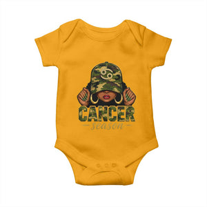 Zodiac Queen Cancer Season Retro Camo Camouflage Graphic Baby Onesie June July Horoscope Birthday Gift Melanin Women