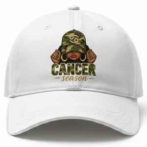 Zodiac Queen Cancer Season Retro Camo Camouflage Graphic Baseball Cap June July Horoscope Birthday Gift Melanin Women
