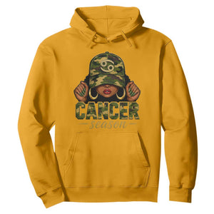 Zodiac Queen Cancer Season Retro Camo Camouflage Graphic Hoodie June July Horoscope Birthday Gift Melanin Women