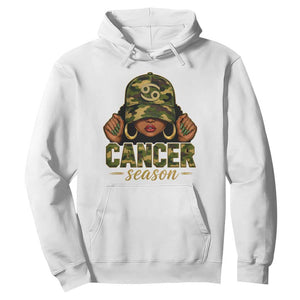 Zodiac Queen Cancer Season Retro Camo Camouflage Graphic Hoodie June July Horoscope Birthday Gift Melanin Women