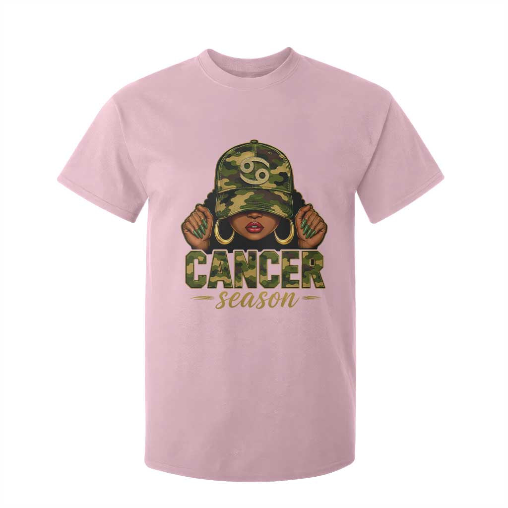Zodiac Queen Cancer Season Retro Camo Camouflage Graphic T Shirt For Kid June July Horoscope Birthday Gift Melanin Women