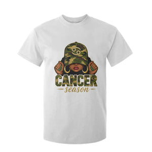 Zodiac Queen Cancer Season Retro Camo Camouflage Graphic T Shirt For Kid June July Horoscope Birthday Gift Melanin Women