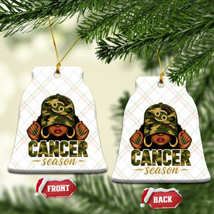 Zodiac Queen Cancer Season Retro Camo Camouflage Graphic Ceramic Ornament June July Horoscope Birthday Gift Melanin Women
