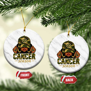 Zodiac Queen Cancer Season Retro Camo Camouflage Graphic Ceramic Ornament June July Horoscope Birthday Gift Melanin Women