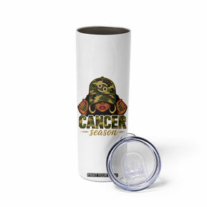 Zodiac Queen Cancer Season Retro Camo Camouflage Graphic Skinny Tumbler June July Horoscope Birthday Gift Melanin Women