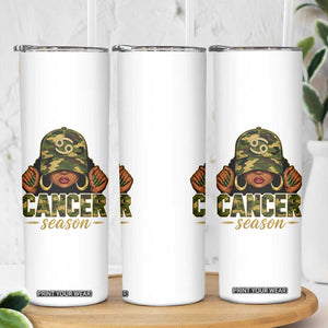 Zodiac Queen Cancer Season Retro Camo Camouflage Graphic Skinny Tumbler June July Horoscope Birthday Gift Melanin Women