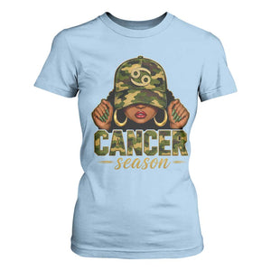 Zodiac Queen Cancer Season Retro Camo Camouflage Graphic T Shirt For Women June July Horoscope Birthday Gift Melanin Women