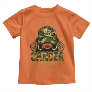 Zodiac Queen Cancer Season Retro Camo Camouflage Graphic Toddler T Shirt June July Horoscope Birthday Gift Melanin Women