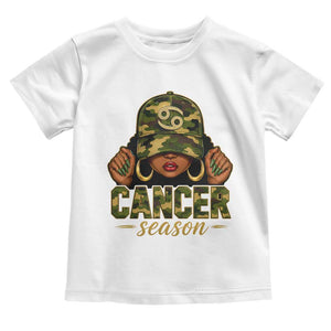 Zodiac Queen Cancer Season Retro Camo Camouflage Graphic Toddler T Shirt June July Horoscope Birthday Gift Melanin Women