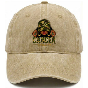 Zodiac Queen Cancer Season Retro Camo Camouflage Graphic Washed Cotton Baseball Cap June July Horoscope Birthday Gift Melanin Women