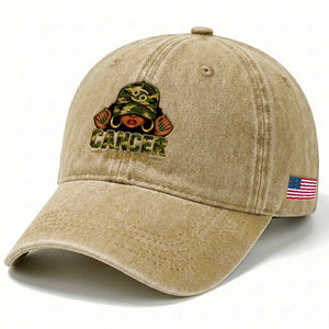 Zodiac Queen Cancer Season Retro Camo Camouflage Graphic Washed Cotton Baseball Cap June July Horoscope Birthday Gift Melanin Women