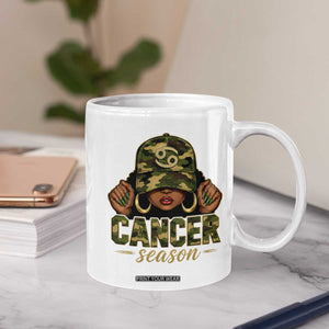 Zodiac Queen Cancer Season Retro Camo Camouflage Graphic Coffee Mug June July Horoscope Birthday Gift Melanin Women