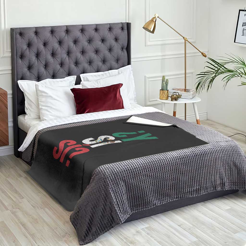 Y Si Si Vintage Mexican Flag Throw Blanket What If Spanish Slang Mexico Soccer Football Fans TS02 Print Your Wear