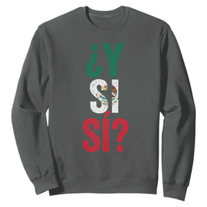 Y Si Si Vintage Mexican Flag Sweatshirt What If Spanish Slang Mexico Soccer Football Fans TS02 S Dark Heather Print Your Wear