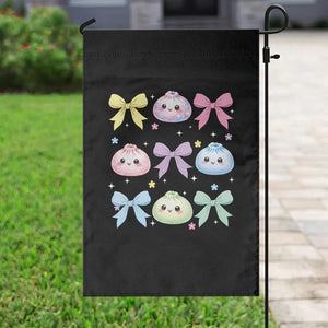 Kawaii Dumpling and Bows Aesthetic Graphic Garden Flag Cute Pastel Bao Dim Sum Coquette Aesthetic