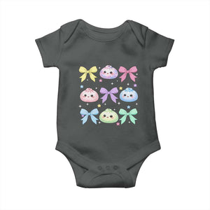 Kawaii Dumpling and Bows Aesthetic Graphic Baby Onesie Cute Pastel Bao Dim Sum Coquette Aesthetic