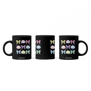 Kawaii Dumpling and Bows Aesthetic Graphic Coffee Mug Cute Pastel Bao Dim Sum Coquette Aesthetic