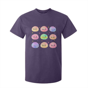 Kawaii Glitter Dumpling Face Grid Graphic T Shirt For Kid Cute Pastel Bao Emoji Expressions